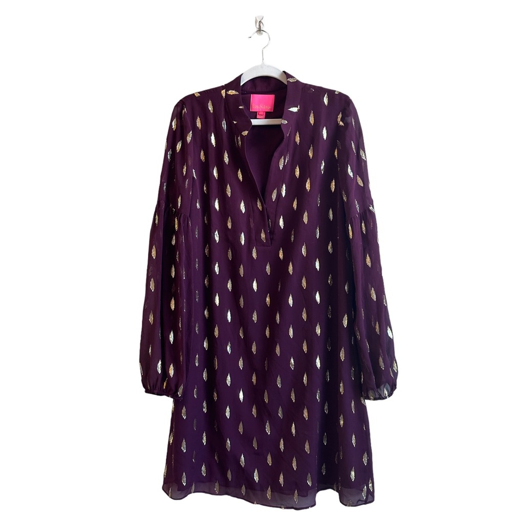 Lilly Pulitzer Dress, silk, maroon